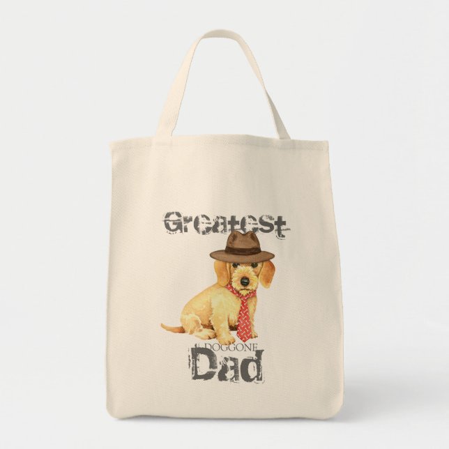 Tote Bag À poils durs Dachshund Papa (Devant)