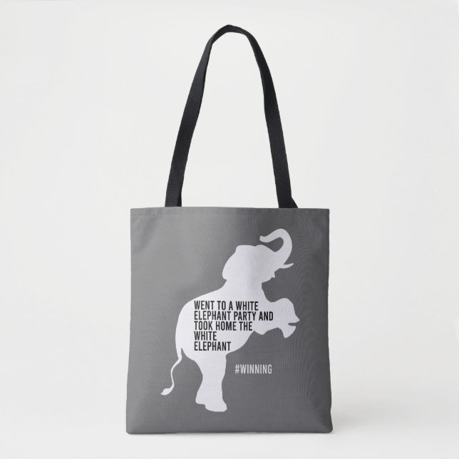 Tote Bag A pris la maison Eléphant blanc drôle (Devant)