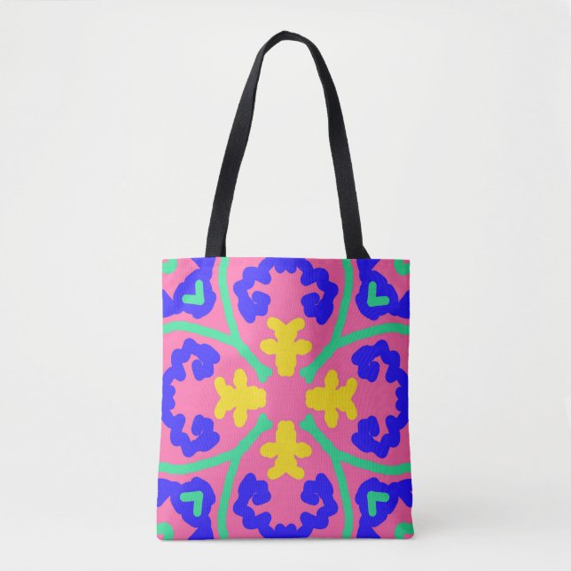 Tote Bag, A vibrant elegant multicolor design (Front)