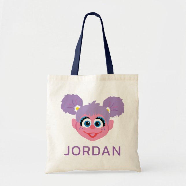 Tote Bag Abby Cadabby | Face de fleurs | Ajouter Votre Nom (Devant)