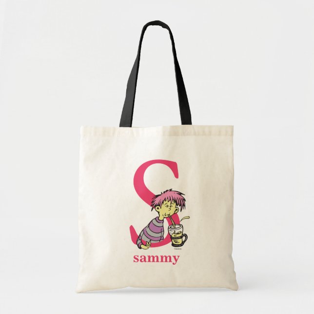 Tote Bag ABC du Dr Seuss : Lettre S - Rose | Ajouter Votre  (Devant)