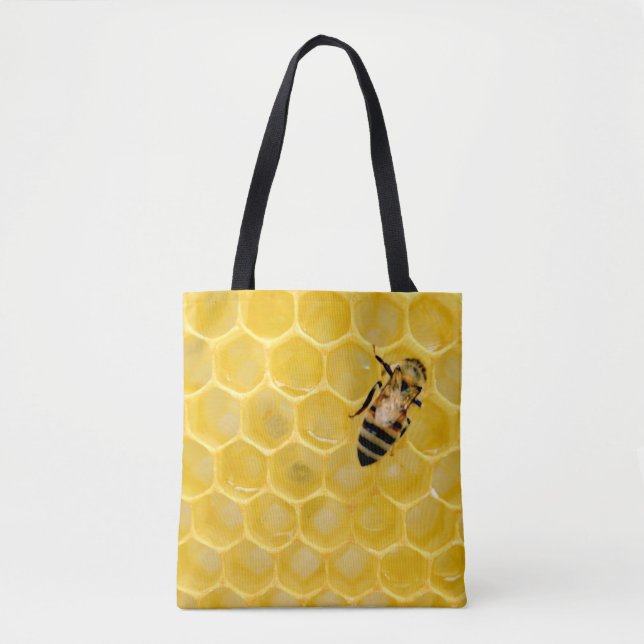 Tote Bag abeille et nid d'abeille (Devant)