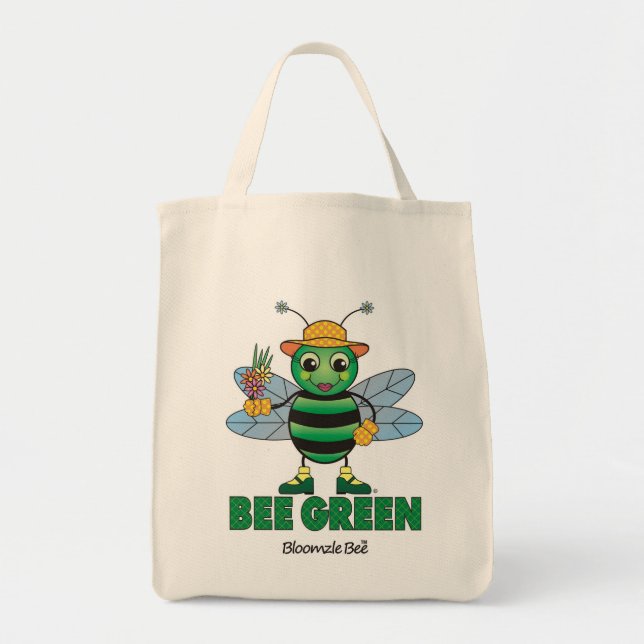 Tote Bag ABEILLE Fourre-tout vert (Devant)