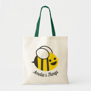 Tote Bag Abeille heureuse de bande dessinée mignonne