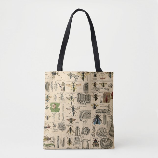 Tote Bag Abeille Insecte Bug Wasp Histoire naturelle abeill (Devant)