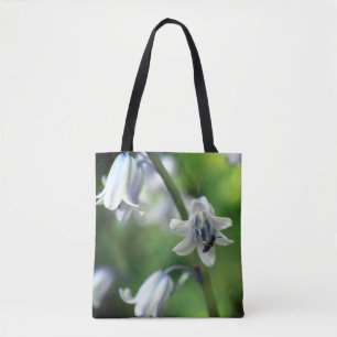 Tote Bag Abeille sur fleur de jacinthe des bois en gros pla