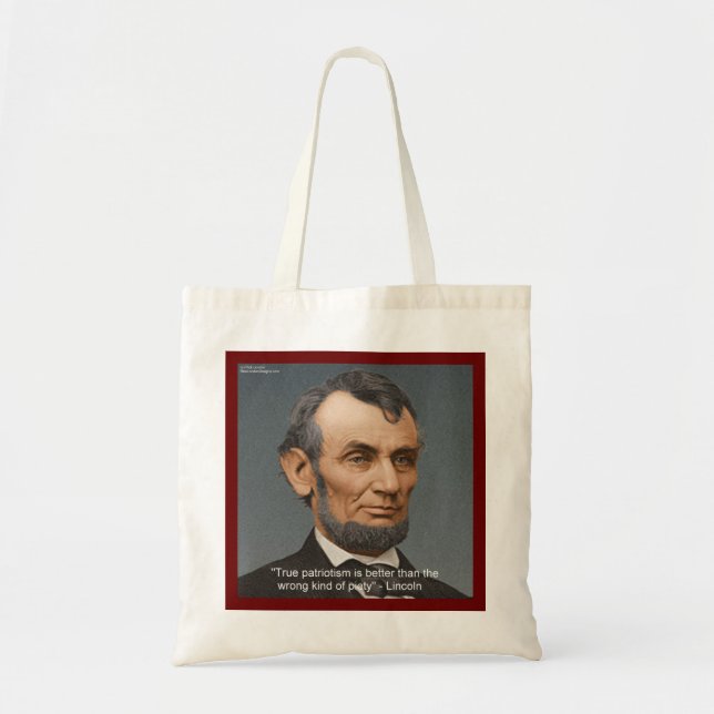 Tote Bag Abraham Lincoln & Citation patriotique (Devant)