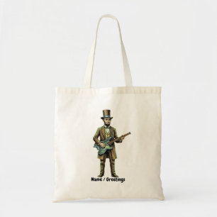 Tote Bag Abraham Lincoln Tête de Guitarre sans Tête en Bois
