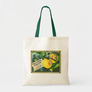 Tote Bag Abricots de la Californie - étiquette vintage de