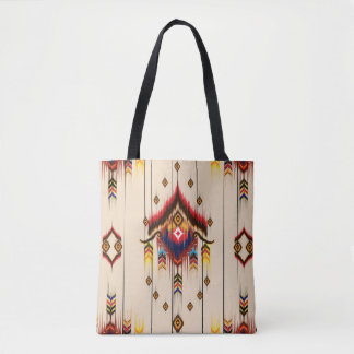 Tote Bag Abstract ethnic geometric pattern, Ikat geometric 