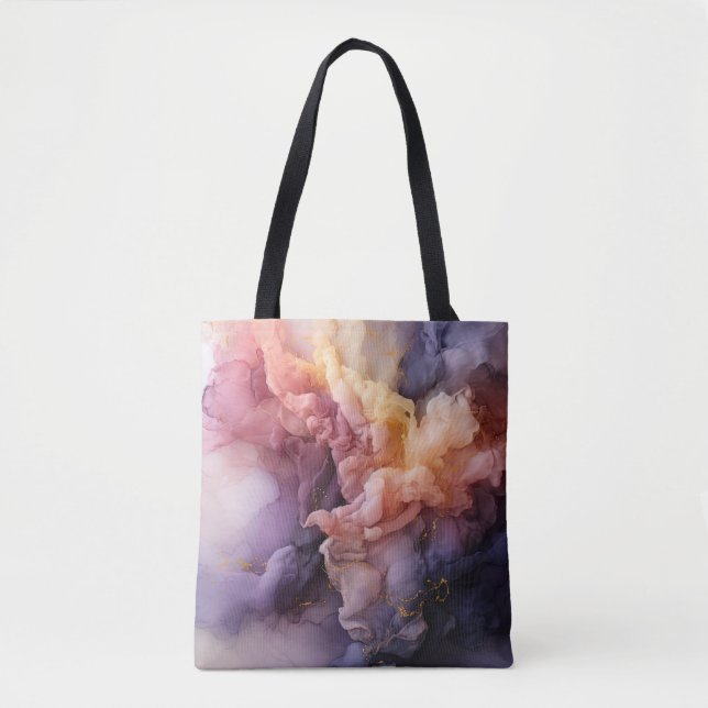 Tote Bag Abstract Lavender Floral Cloud Ink Landscape (Devant)