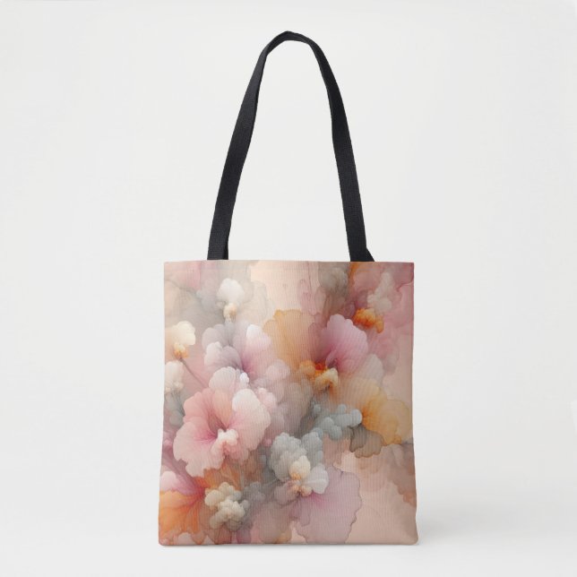 Tote Bag Abstract Pastel Floral Cloud Ink Landscape (Devant)