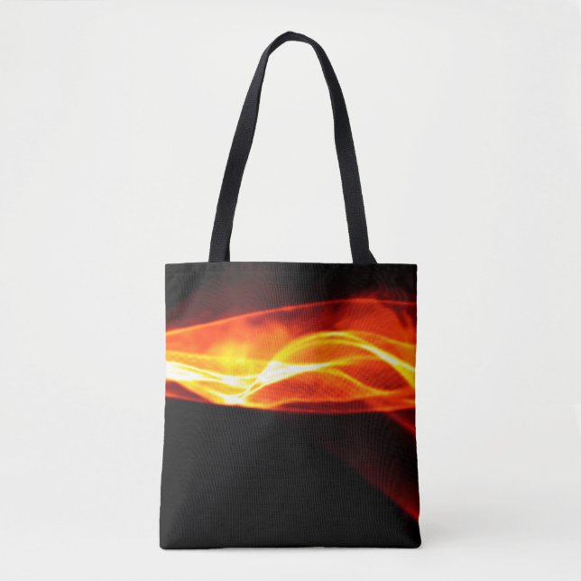 Tote Bag Abstract red smoke Fire over black background. Wav (Devant)