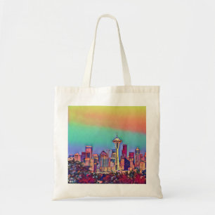 Tote Bag Abstract Seattle Skyline