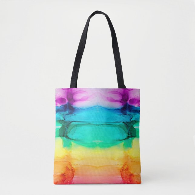Tote Bag Abstrait arc-en-ciel coloré arrière - plan, papier (Devant)