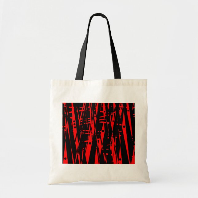 Tote Bag Abstrait en rouge et noir (Devant)