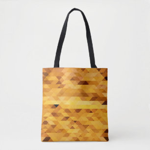 Tote Bag Abstrait jaune orange mosaïque numérique polygonal