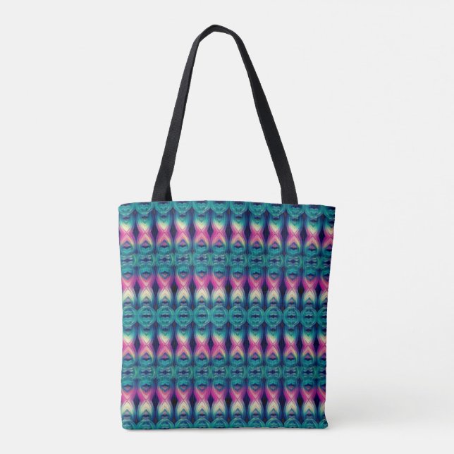 Tote Bag Abstrait Joli Turquoise et rose (Dos)