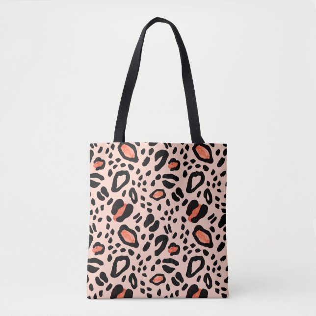 Tote Bag Abstrait léopard aquarelle. Motif poster de animal (Devant)