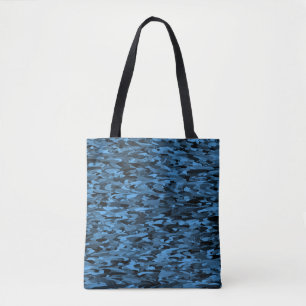 Tote Bag Abstrait Motif bleu noir
