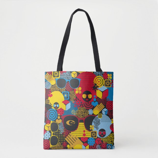 Tote Bag Abstrait motif sans couture avec femme noire. digi (Devant)