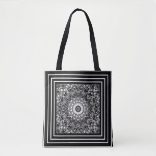 Tote Bag Abstrait, noir, blanc, ouvre-travail, dentelle