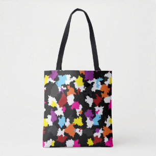 Tote Bag Abstrait noir coloré irrégulier