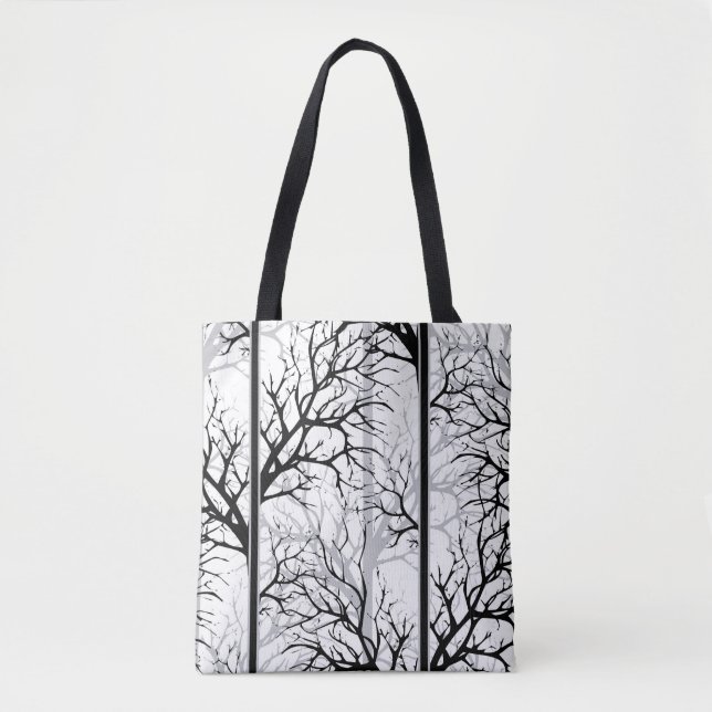 Tote Bag Abstrait noir et blanc (Devant)