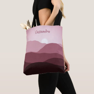 Tote Bag Abstrait Ombre Mauve Taupe clair sur mesure
