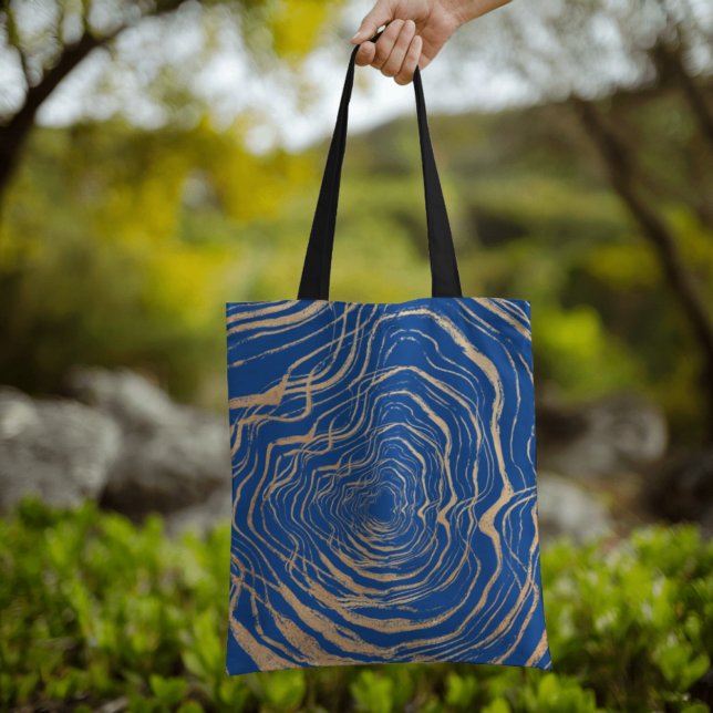 Tote Bag Abstrait Royal Faux Gold Maze Art inspiré (Créateur téléchargé)