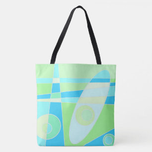 Tote Bag Abstrait surf Pastel Blue Green