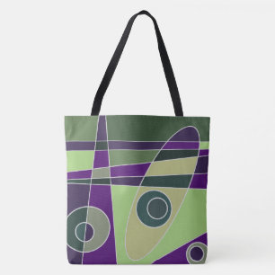 Tote Bag Abstrait surf vert pourpre