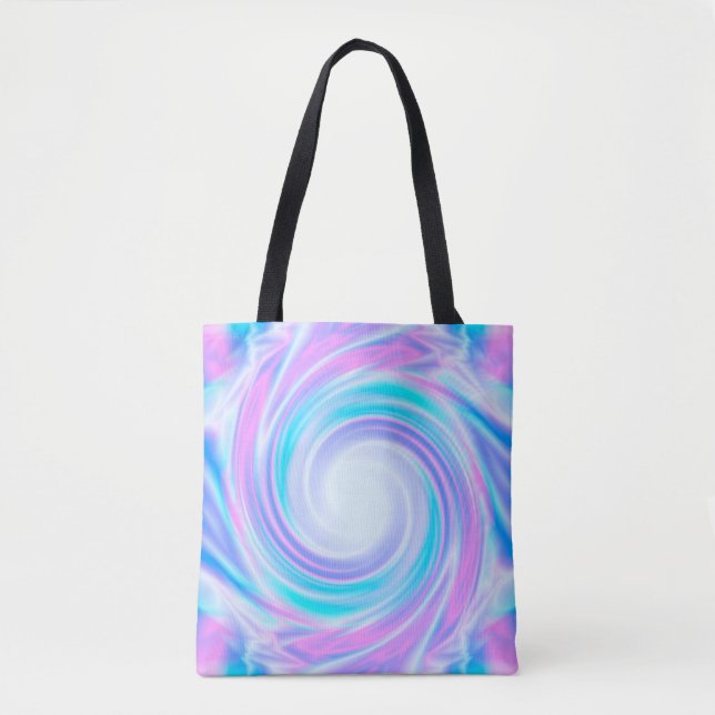 Tote Bag Abstrait tourbillon pastel violet couleurs imprime (Devant)