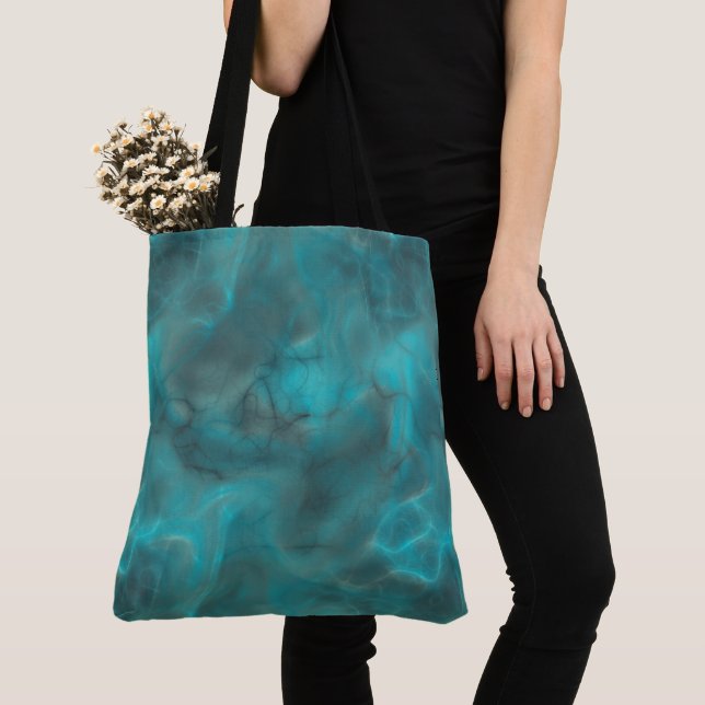 Tote Bag Abstrait turquoise (De près)