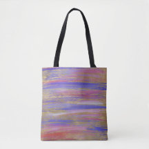 Abstrait Violet, Corail et Or Peint Grès