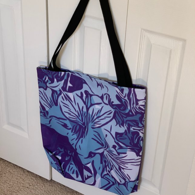 Tote Bag Abstraite Floral Art Grocery Shopping Beach (Créateur téléchargé)