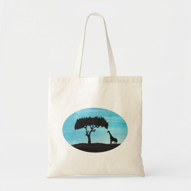 Tote Bag Acacia et girafe (Devant)