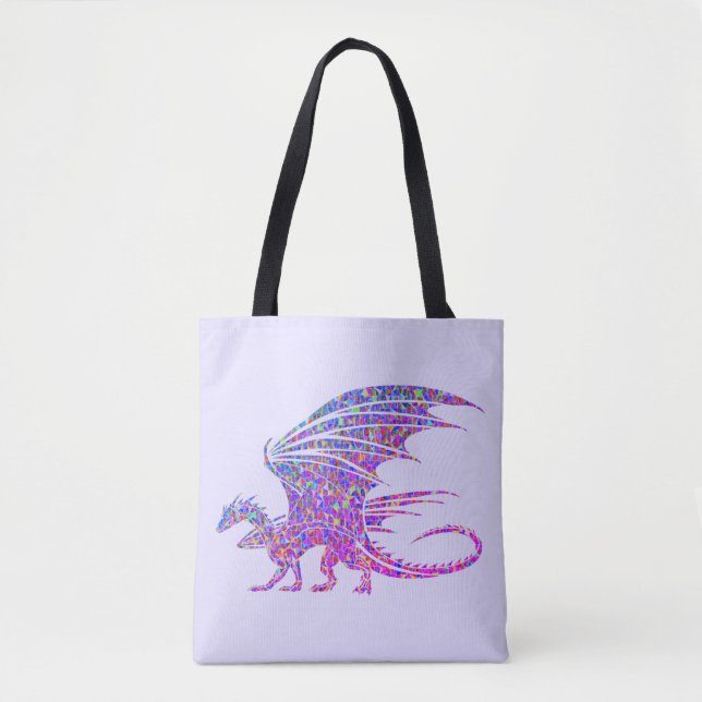 Tote Bag Accent pourpre de dragon de mosaïque Extraordinair (Devant)