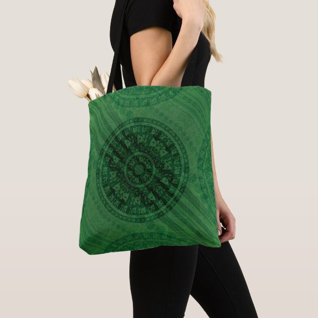Tote Bag Acceptation | Médaillons de méditation verte (De près)