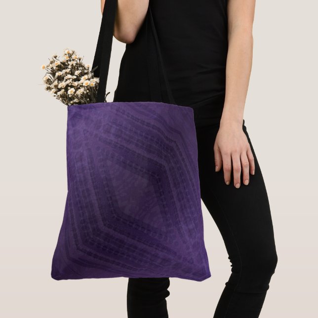 Tote Bag Acceptation | Motif Boho violet écectique (De près)