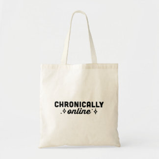 Tote Bag Accro aux médias sociaux chroniquement en ligne