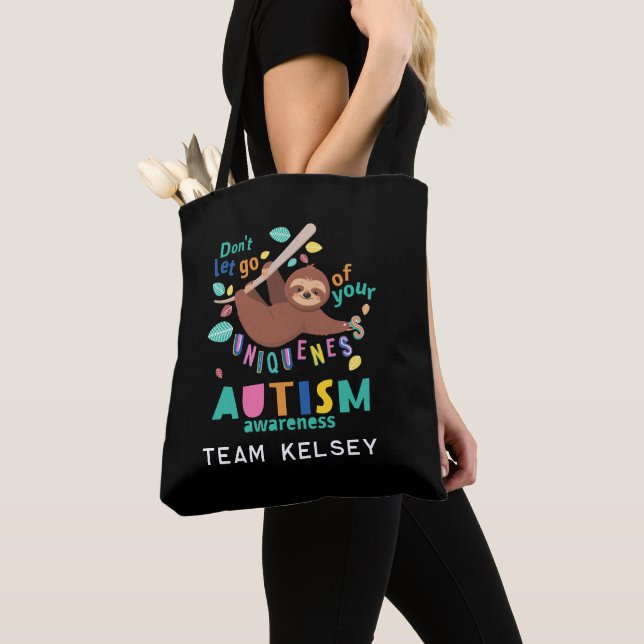 Tote Bag Accrochez-Vous À Votre Sensibilisation sur l'autis (De près)