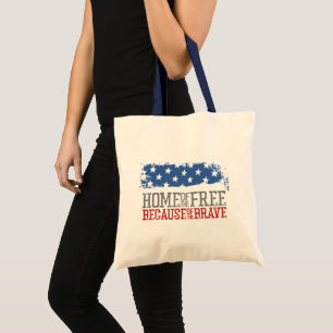 Tote Bag Accueil des libres à cause du brave drapeau améric