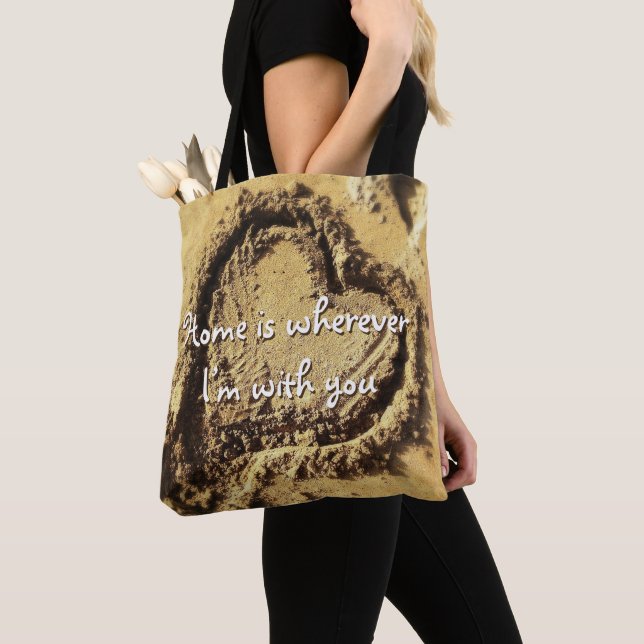 Tote Bag Accueil Partout où je suis avec vous Citer Sable t (De près)