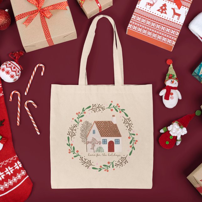 Tote Bag Accueil pour les Fêtes Noël Shopping (Créateur téléchargé)