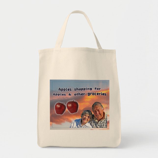 Tote Bag Achat avec des pommes (Devant)