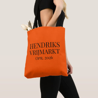 Tote Bag Acheteur 'Vrijmarkt' avec nom et opr | Orange