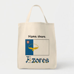 Tote Bag Açores et drapeau açoréen avec votre nom
