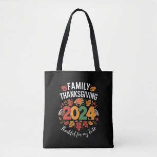 Tote Bag Action de grâce en famille 2024 Merci pour ma trib