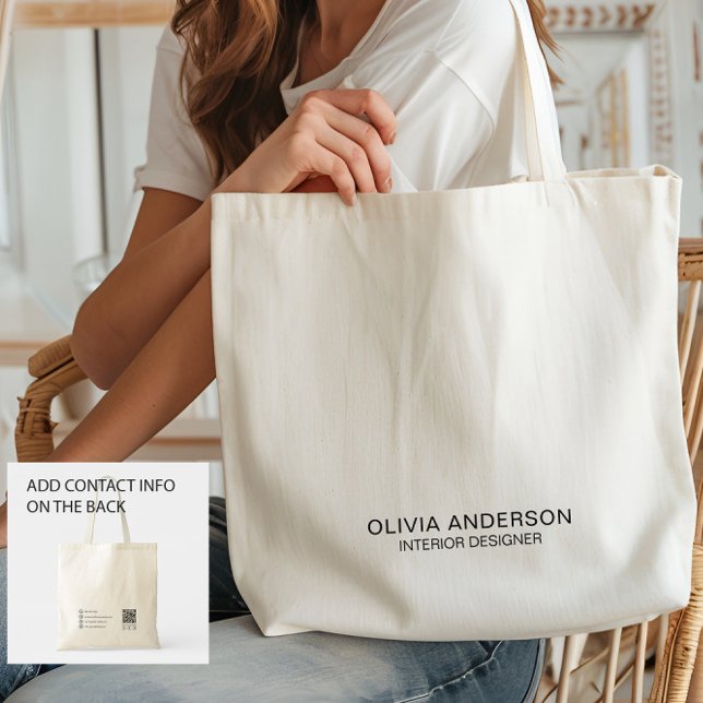 Tote Bag Activité minimale personnalisée (Create your own professional business tote bag by MINTIC DESIGN STUDIO)